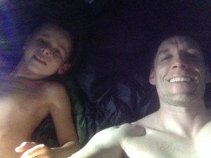 We were tired as hell, but talked for 2 hours before we fell asleep. "It's like a sleepover," said Alex.