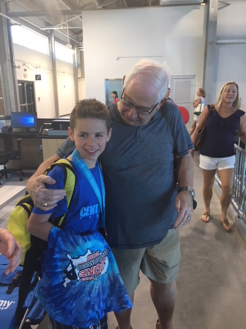 Alex Diver hugs his Pop Pop